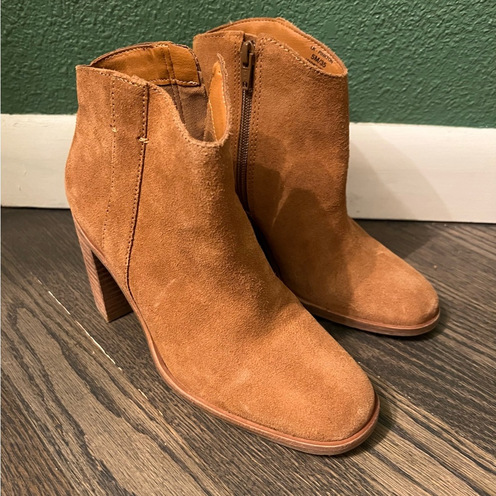 Lucky Brand Brown Cognac Pinkton Bootie - 5M